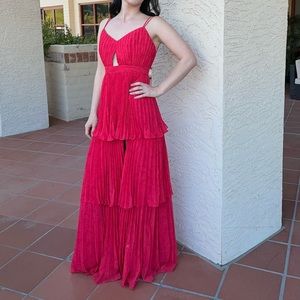 ✨ AMUR Dominique Lace Print Tiered Maxi Dress ✨